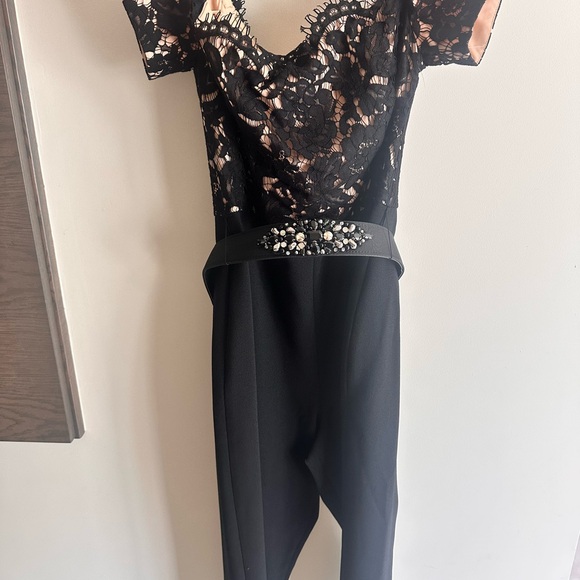 Eliza J Elegant Black Lace Jumpsuit - Picture 3 of 6